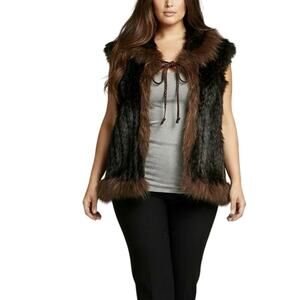 Dana Stein Rabbit Fur Knit Vest - XL